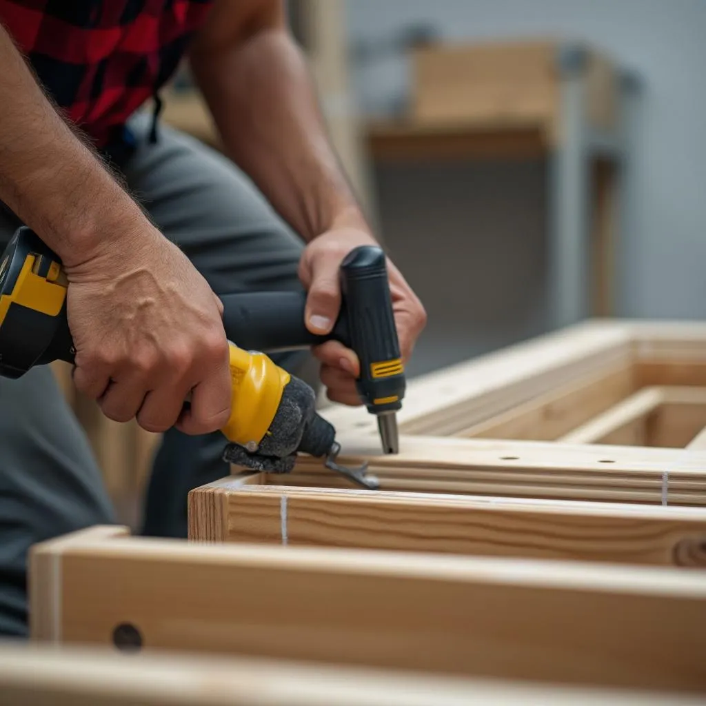 Proceso de ensamblaje de muebles